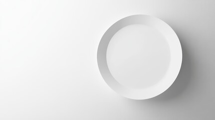 White plate on white background, minimalist design, food presentation mockup