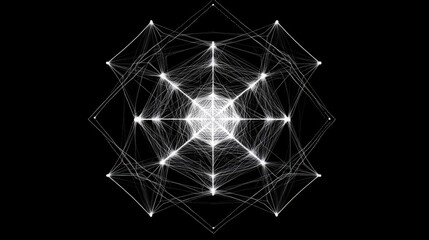 Fototapeta premium Intricate Geometric Abstract Design in Black and White Tones Background