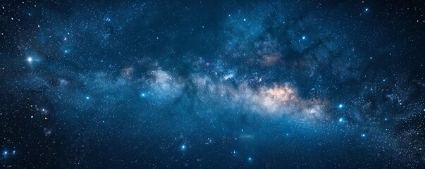 A starry sky with a large cloud of gas and dust
