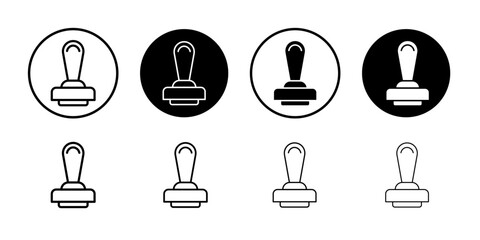 Approval stamp icon Simple outline vector logo
