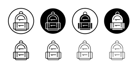 Backpack icon Simple outline vector logo