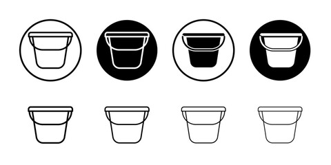 Bucket icon Simple outline vector logo