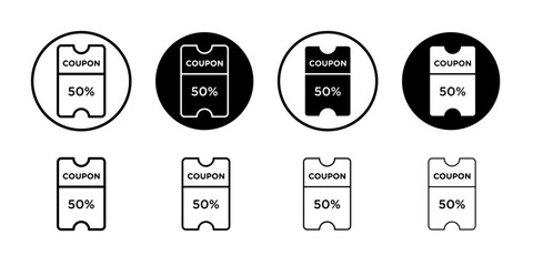 Coupon icon Simple outline vector logo