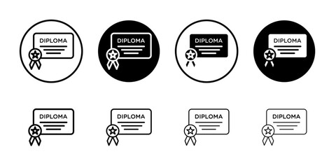 Diploma icon Simple outline vector logo