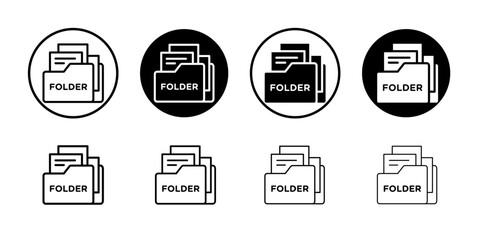 Folder icon Simple outline vector logo