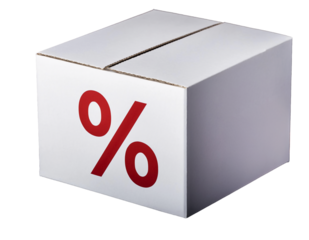 Caja de cartón blanco rebajas maqueta