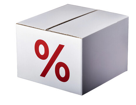Caja de cart&oacute;n blanco rebajas maqueta
