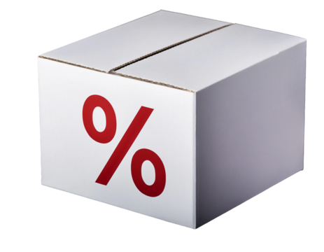 Caja de cartón blanco rebajas maqueta