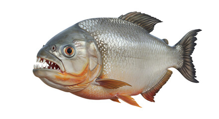 Obraz premium Sharp Teeth Piranha Fish Detailed Illustration