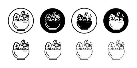 Salad icon Simple outline vector logo