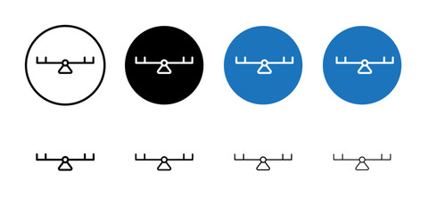 Seesaw icon Simple outline vector logo