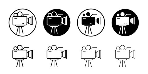 Video camera icon Simple outline vector logo