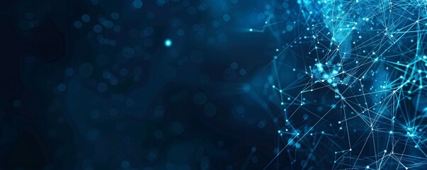 A blue background with a lot of dots and lines