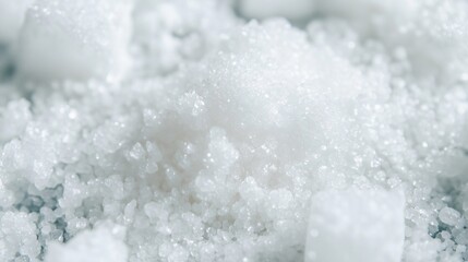 Intricate close-up of sugar and salt crystal structures showcasing their complex formations and textures