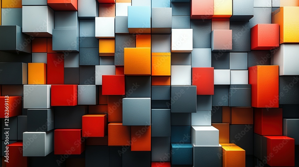 Poster abstract colorful cube pattern background design