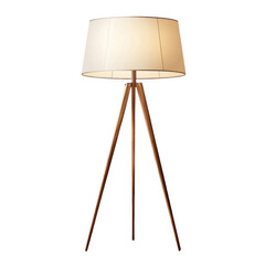 Stylish Wooden Tripod Floor Lamp with Soft Fabric Shade