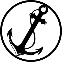 Anchor vector logo icon Nautical maritime sea ocean boat illustration symbol