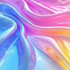 Obraz premium A vibrant, abstract digital art piece with a central circular pattern, radiating swirls, and a gradient effect from cool blues to warm pinks oranges The style gives an impression of de - AI-Generated