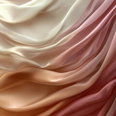 Obraz premium Close-up of silk fabric, draped elegantly with a color gradient from pale pink to deeper shades Smooth and lustrous texture - AI-Generated