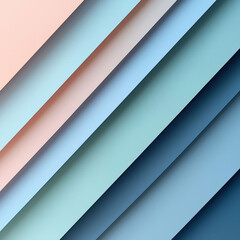 Obraz premium A stack of slightly tilted, overlapping blue and green cards with rounded corners, showcasing a layered effect and smooth color transitions - AI-Generated