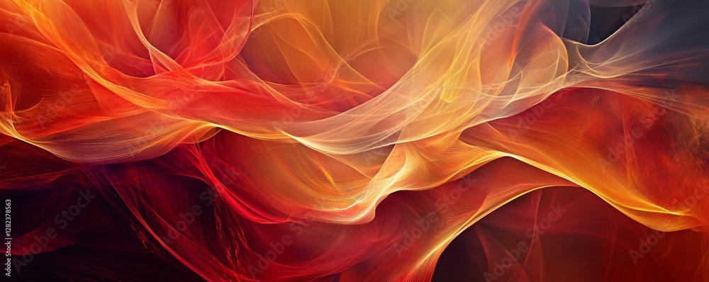 Leinwandbilder Fiery abstract background with flowing, dynamic shapes