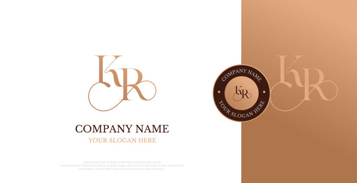 Initial KR Logo Design Vector 