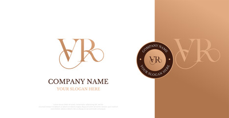 Initial VR Logo Design Vector 