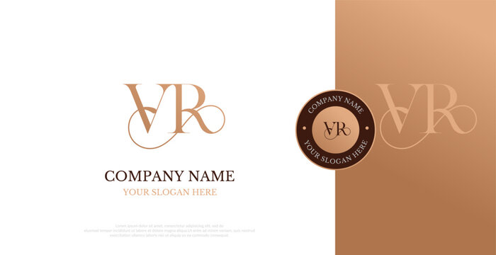 Initial VR Logo Design Vector 