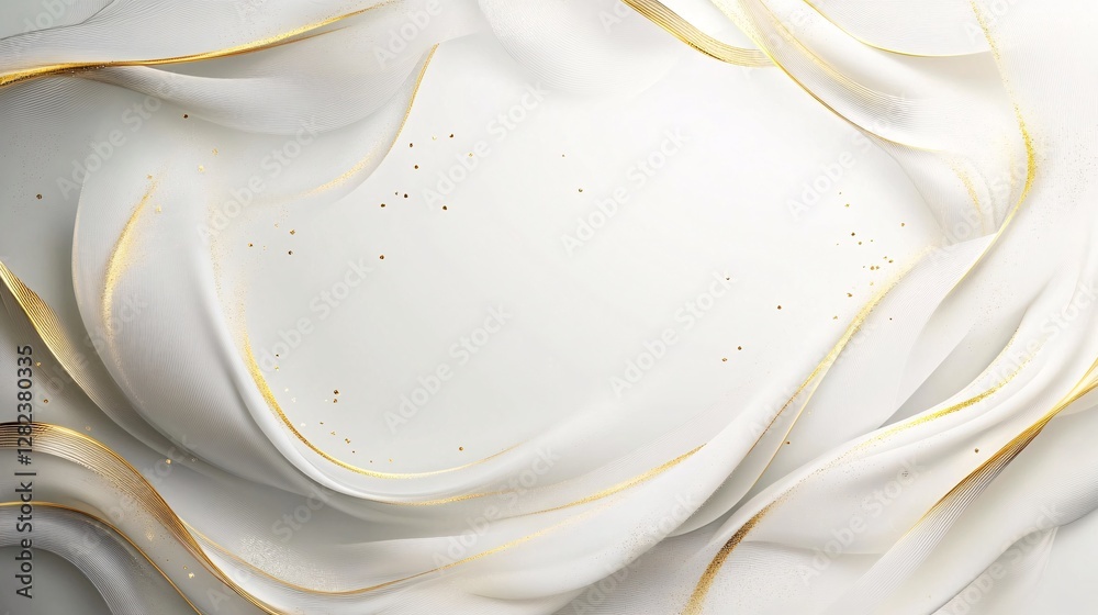 Aufkleber elegant white and gold abstract background with golden particles flowing
