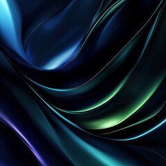 Obraz premium Digital art piece with abstract fluid patterns predominantly blue, green, and purple shades creating a gradient effect swirls, spirals, and textures throughout modern style emphasizi - AI-Generated