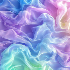 Obraz premium Abstract digital art with swirling, smoke cloud-like patterns in multiple layers Vibrant color palette of blues, purples, and greens Symmetrical design with fluid, organic style - AI-Generated