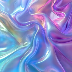 Fototapeta premium An abstract, fluid art piece showcasing pastel colors and wave-like movements - AI-Generated