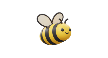 Cartoon Bee Flying Illustration Cute Animated Honeybee