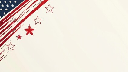 A simple, clean background for the design of a U.S. political campaign poster with stars and stripes space for creativity while maintaining patriotic elements Generative AI