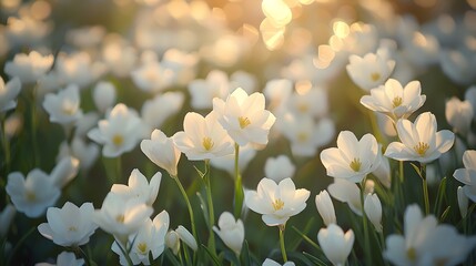 Fototapeta premium White flowers group picture