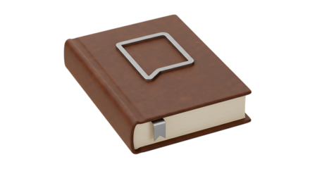 Leather Bound Journal with Speech Bubble Bookmark