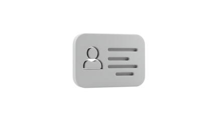 Stylized Identity Card Icon with Person and Lines