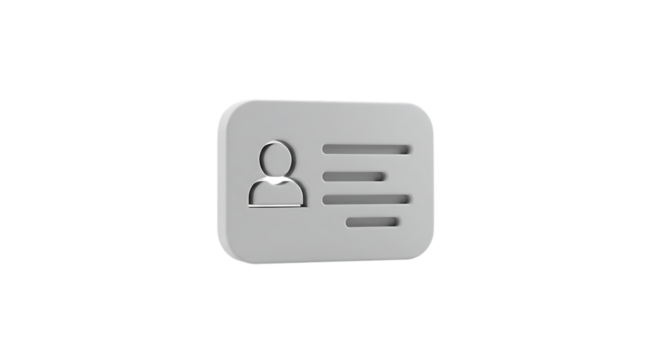 Stylized Identity Card Icon with Person and Lines