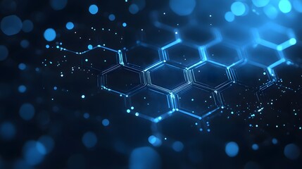 Obraz premium Blue hexagon technology pattern