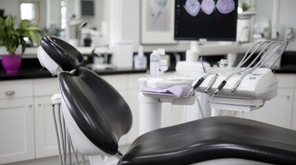 Dentist chair in modern dental office