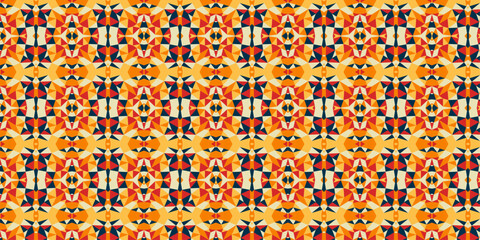 A Vivid Mosaic of Warm Hues and Angles
