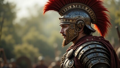 Obraz premium Roman Centurion Profile: A Glimpse into Ancient History