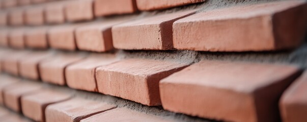 Textured surface of brick lay stacked in a staggered pattern featuring warm earthy tones and an inviting rustic character ideal for backgrounds layouts and design projects