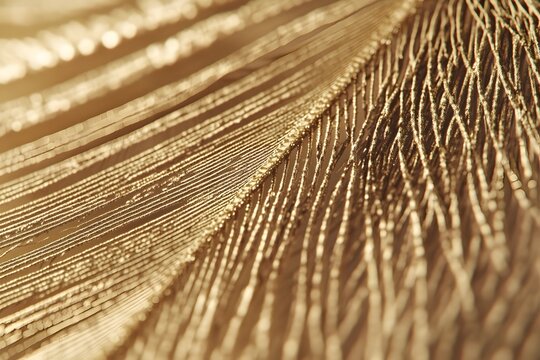 Exquisite Macro View of Intricate Feather Barbs and Barbules Showcasing Nature s Delicate Patterns