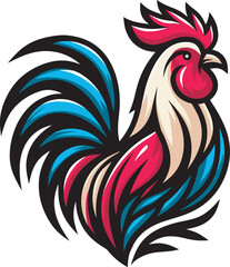 Rooster mascot logo design art illustration