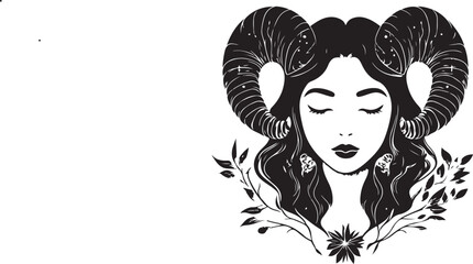 illustration of a horned woman