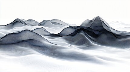 Abstract mountain range digital landscape; design background