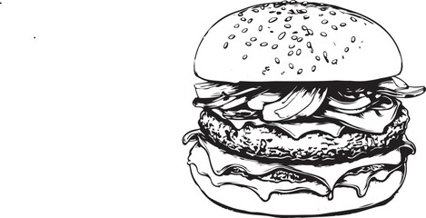 sketch of a burger