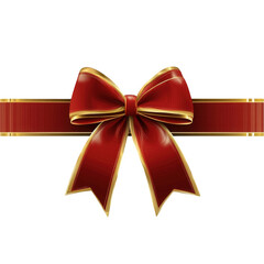 Fototapeta premium Elegant Red Bow with Gold Accents for Gift Decoration and Celebration
