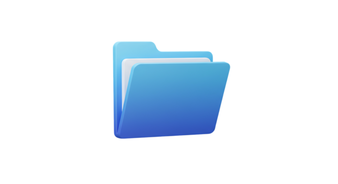 Blue Folder Icon for File Management and Data Organization